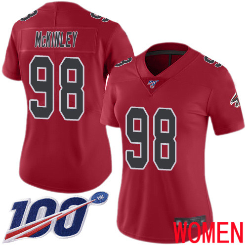 Atlanta Falcons Limited Red Women Takkarist McKinley Jersey NFL Football 98 100th Season Rush Vapor Untouchable